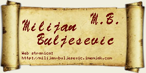 Milijan Bulješević vizit kartica